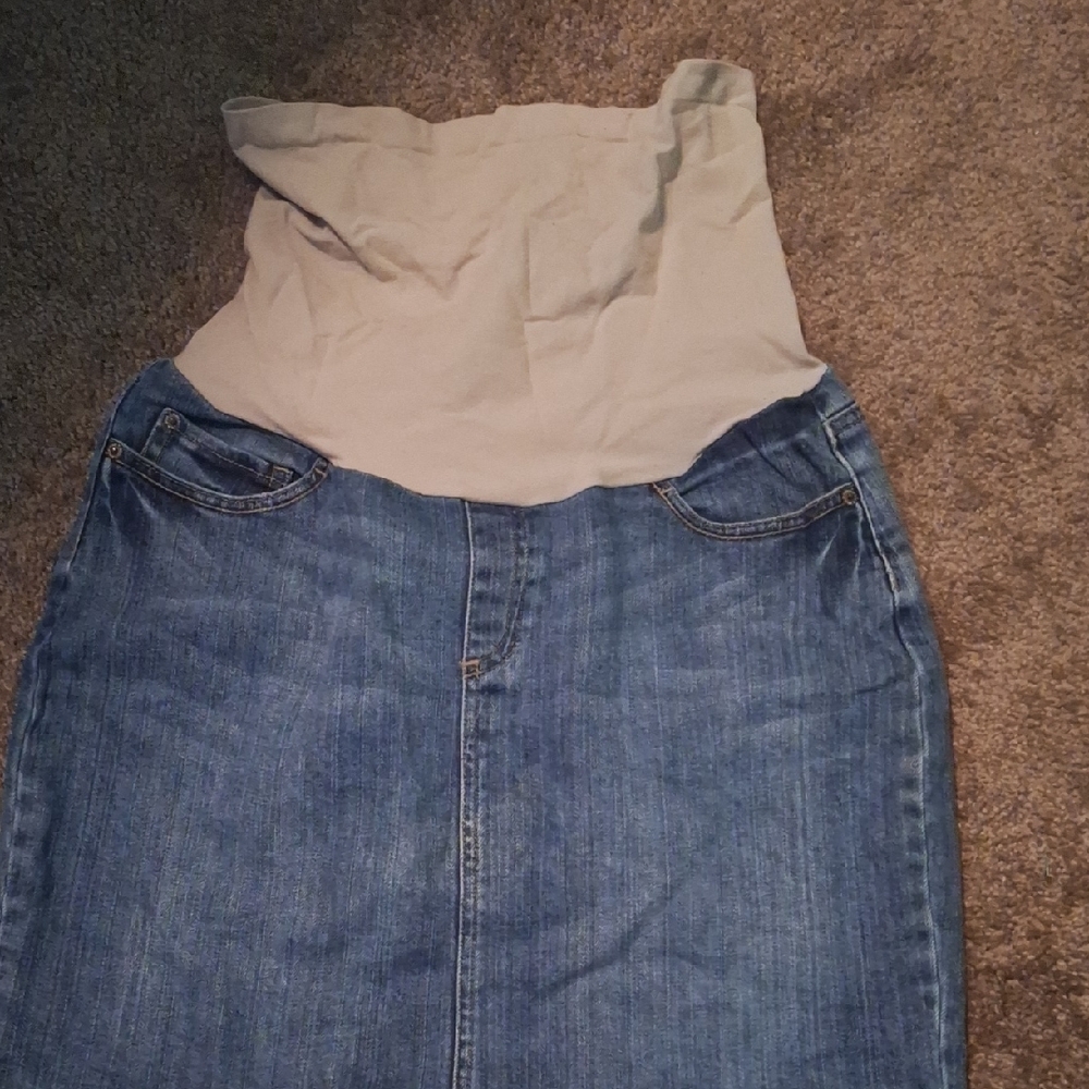 Denim Blue Midi Skirt